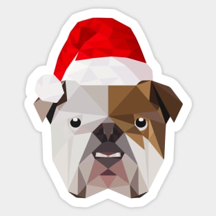 Christmas BullDog Santa Hat Bull Dog Shirt Sticker